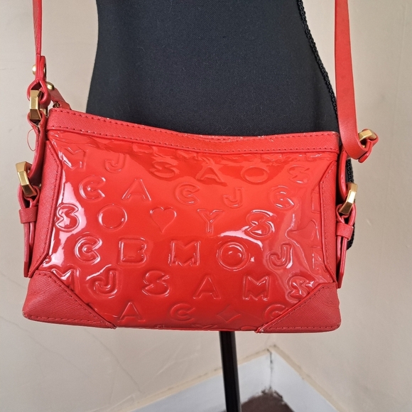 Marc by Marc Jacobs Red Alphabet Crossbody 100% Cow Leather Vintage - Picture 2 of 16